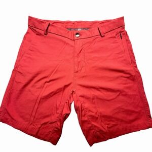 Lululemon Mens Shorts Size 34 Red Stretch Casual Golf Commission‎ Hybrid